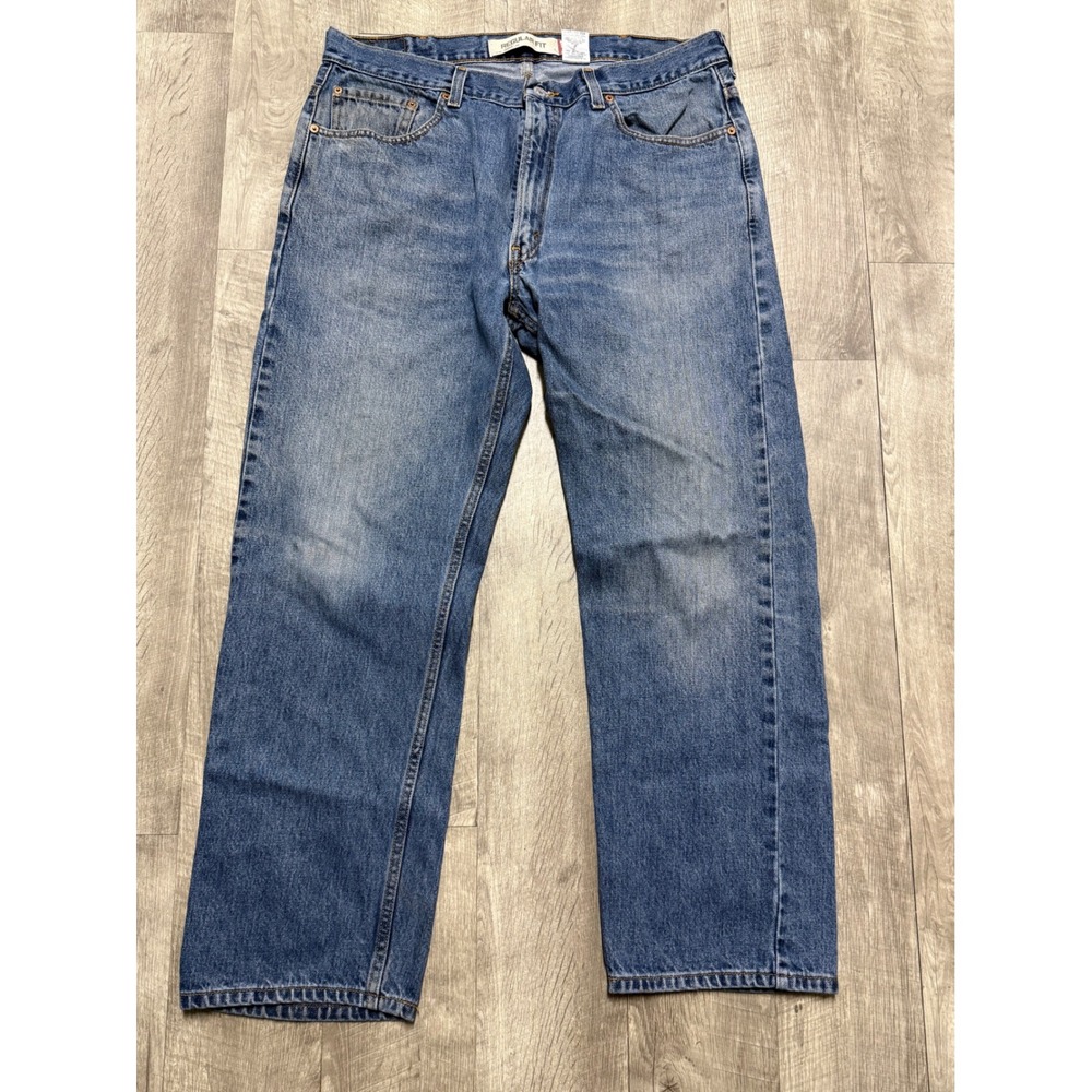 Levis 505 Regular Fit Mens Jeans 40x29 Medium Wash Blue Denim Straight Leg